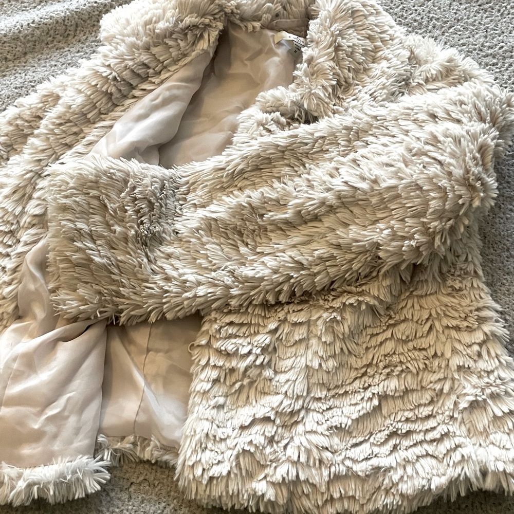 Beige shaggy coat